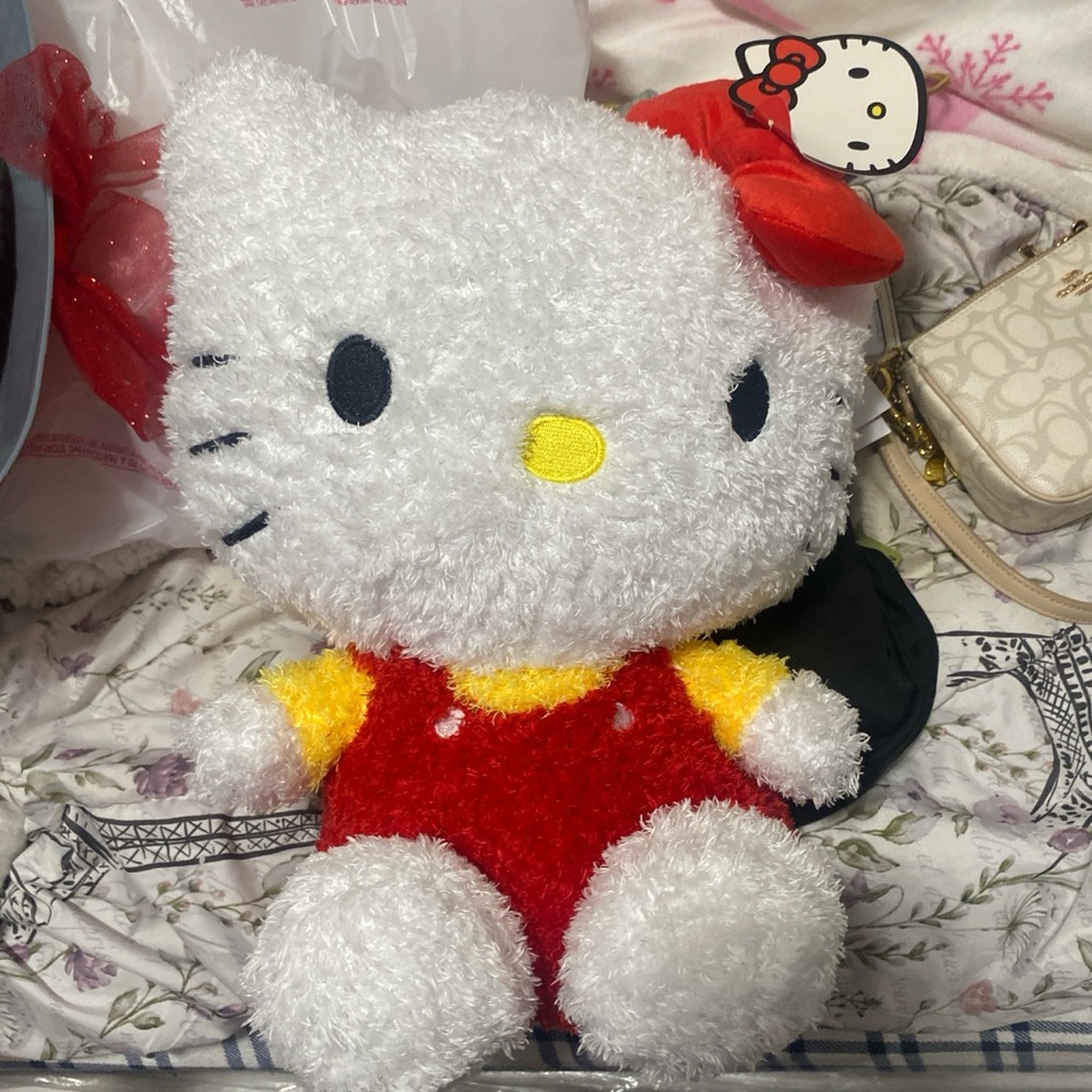 Hello Kitty Plush in Red and Yellow Outfit